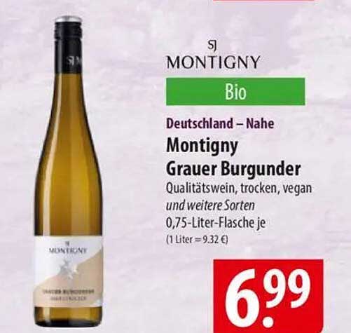 Montigny Grauer Burgunder 0,75 Liter