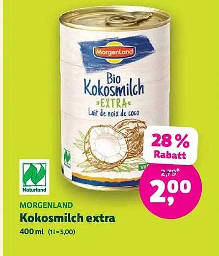 MORGENLAND Bio Kokosmilch extra 400 ml
