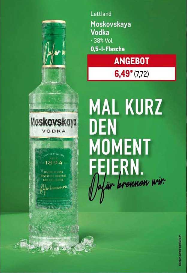 Moskovskaya Vodka 0,5 l Flasche - 38% Vol.