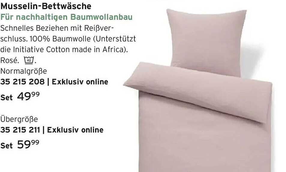 Musselin-Bettwäsche für nachhaltigen Baumwollanbau