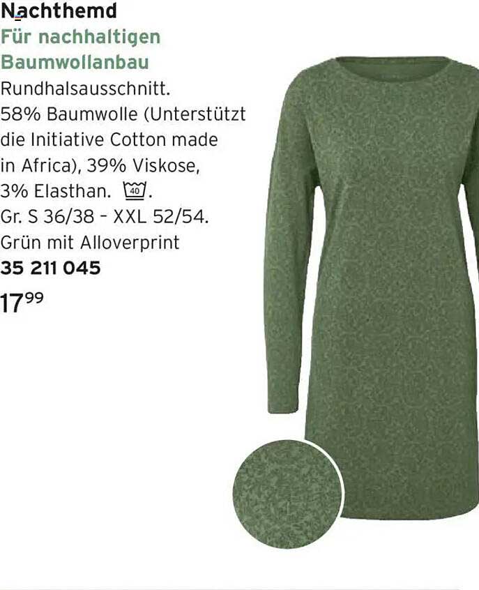 Nachthemd Für nachhaltigen Baumwollanbau