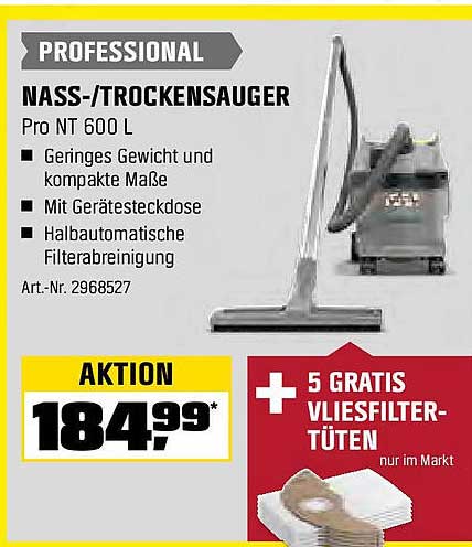 NASS-/TROCKENSAUGER Pro NT 600 L