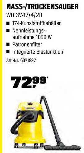 Nass-/Trockensauger WD 3V-17/4/20
