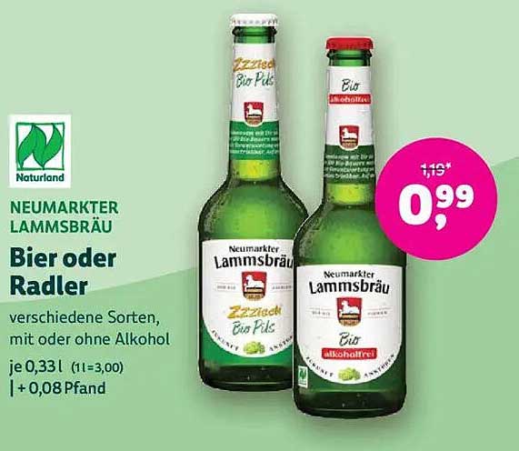 Neumarker Lammsbräu Bier oder Radler