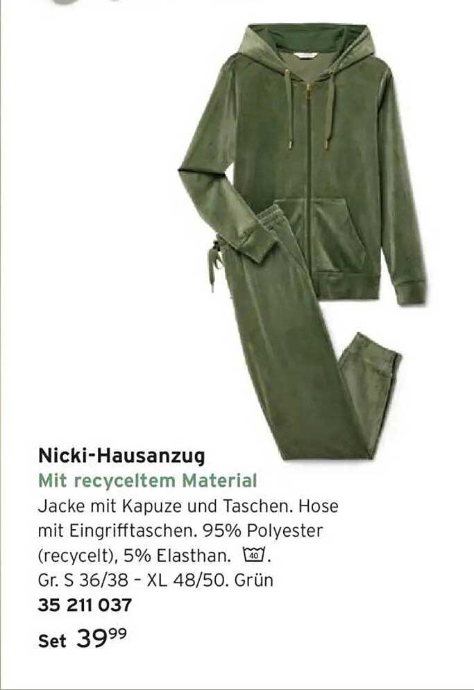 Nicki-Hausanzug mit recyceltem Material