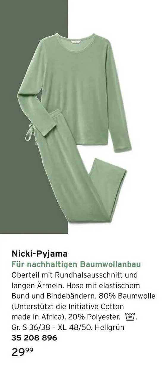 Nicki-Pyjama für nachhaltigen Baumwollanbau