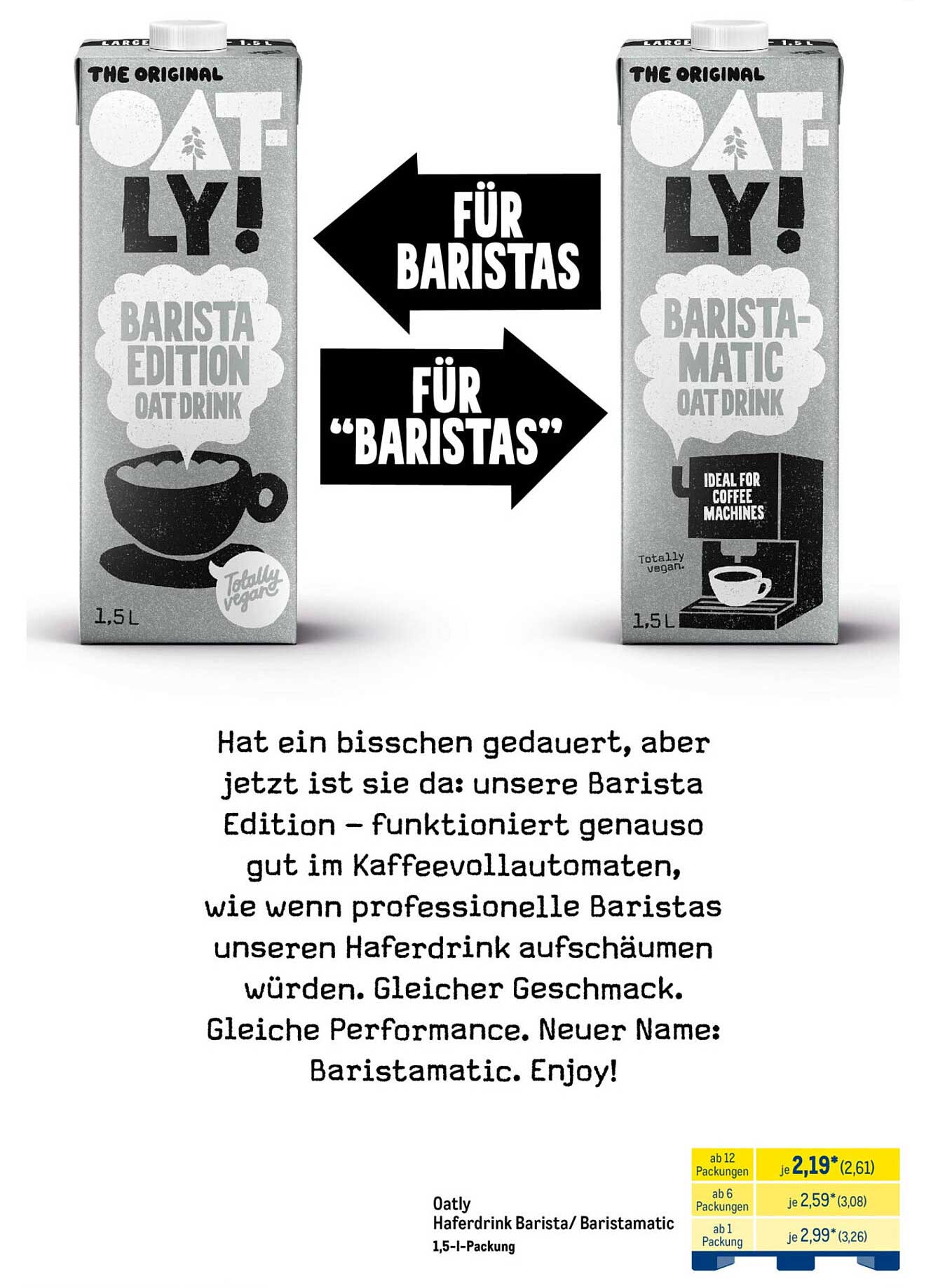 Oatly Haferdrink Barista/Baristamatic 1,5l