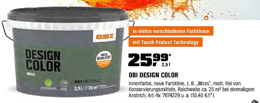OBI DESIGN COLOR - Innenfarbe in vielen Farbtönen