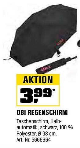 OBI Regenschirm - Taschenmodell, halb-automatisch
