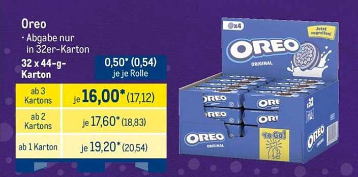 Oreo – Abgabe nur in 32er-Karton (32 x 44-g-Karton)