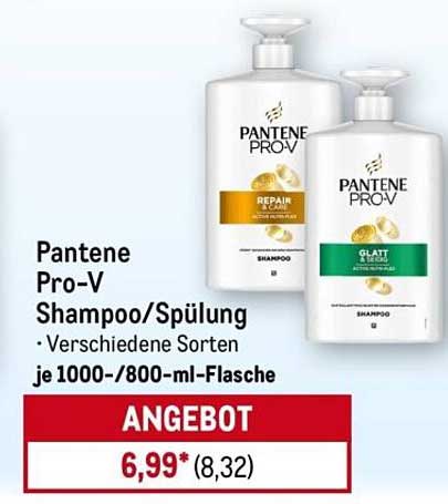 Pantene Pro-V Shampoo/Spülung – Verschiedene Sorten je 1000-/800-ml-Flasche