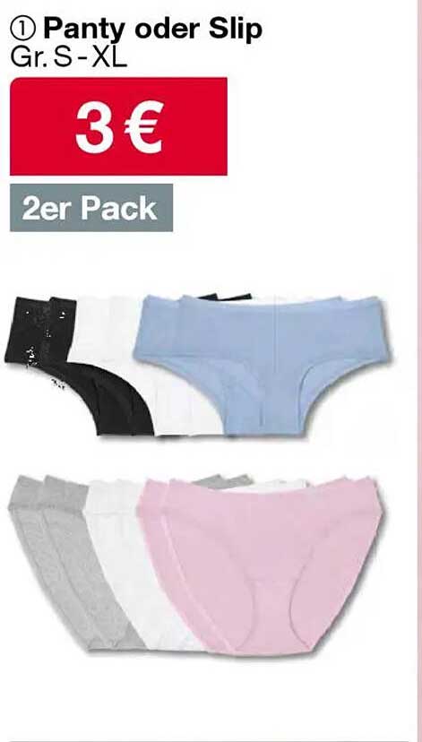 Panty oder Slip - 2er Pack für nur 3 €