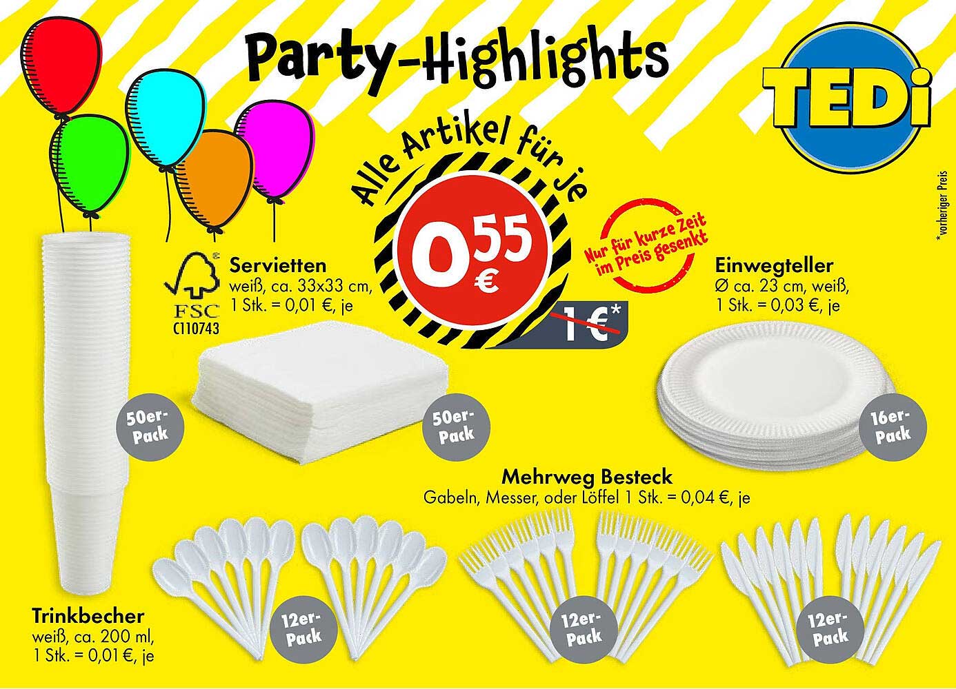 Party-Highlights - alle Artikel für je 0,55 €