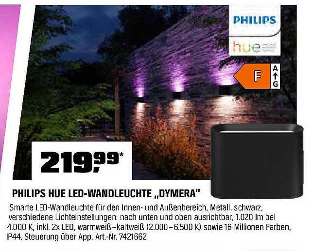 PHILIPS HUE LED-WANDLEUCHTE „DYMERA“