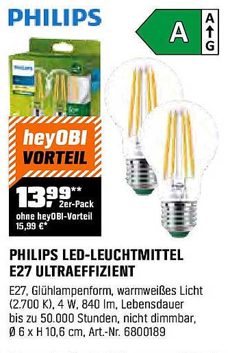 PHILIPS LED-Leuchtmittel E27 ultraeffizient
