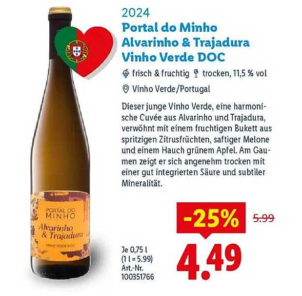 Portal do Minho Alvarinho & Trajadura Vinho Verde DOC