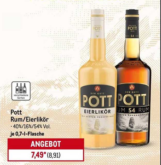 Pott Rum/Eierlikör - 0,7 l Flasche