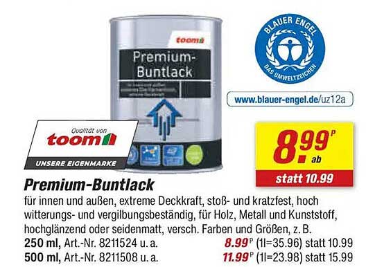 Premium-Buntlack für innen und außen