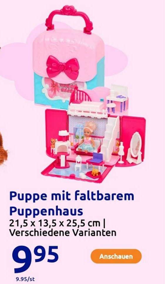 Puppe mit faltbarem Puppenhaus