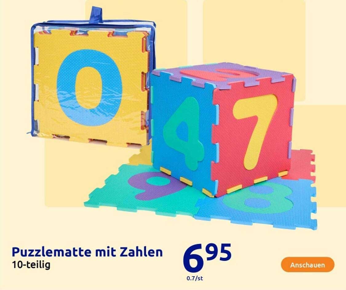 Puzzlematte mit Zahlen - 10-teilig
