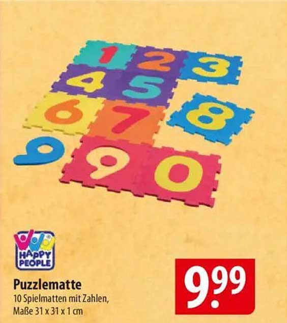 Puzzlematte von Happy People - 10 Spielmatten mit Zahlen