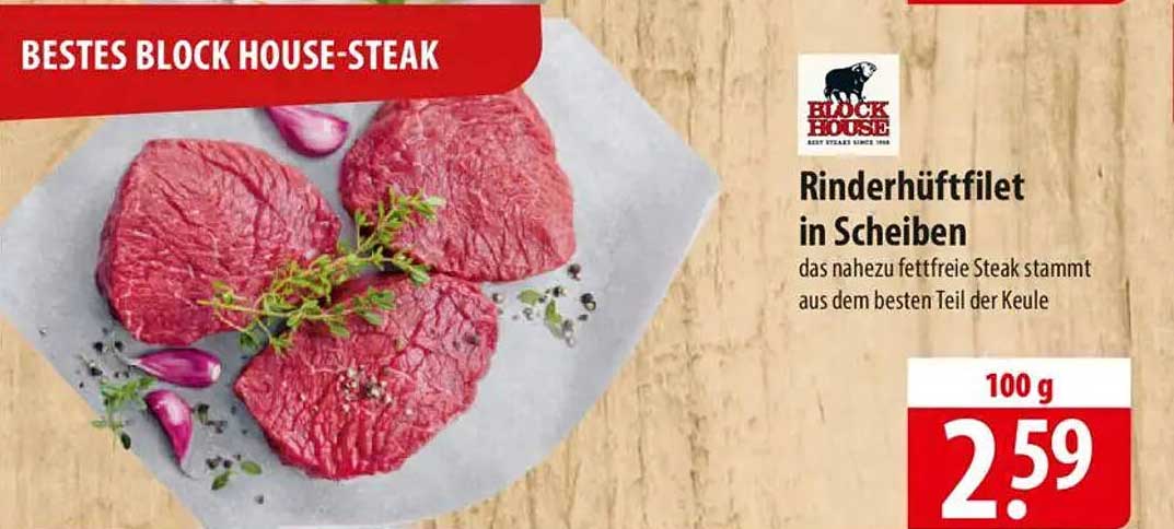 Rinderhüftfilet in Scheiben - Bestes Block House-Steak