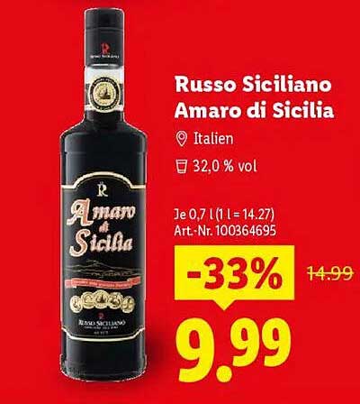 Russo Siciliano Amaro di Sicilia