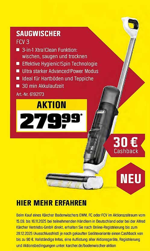 Saugwischer FCV 3 mit 3-in-1 Funktion