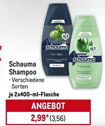 Schauma Shampoo verschiedene Sorten, 2x400-ml-Flasche