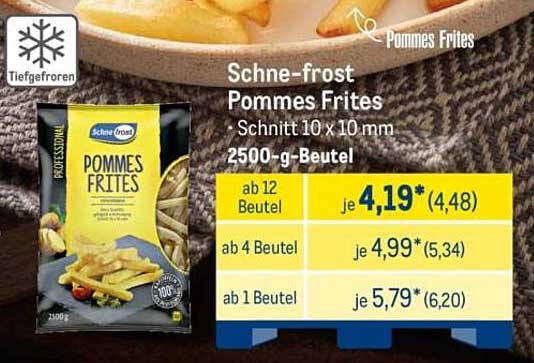 Schne-frost Pommes Frites 2500-g-Beutel