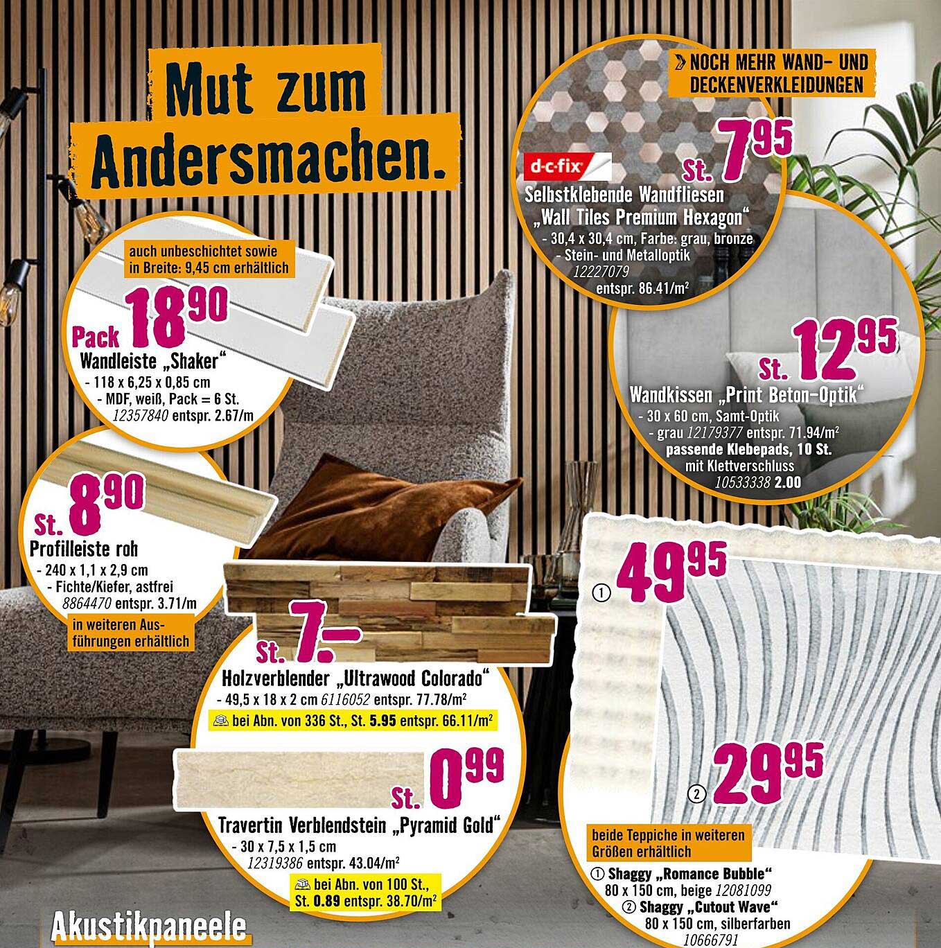 Selbstklebende Wandfliesen 'Wall Tiles Premium Hexagon'