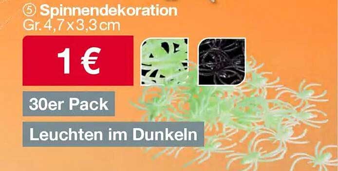 Spinnendekoration 30er Pack – Leuchten im Dunkeln