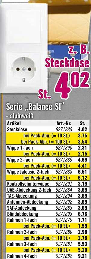 Steckdose Serie „Balance SI“ - alpinweiß