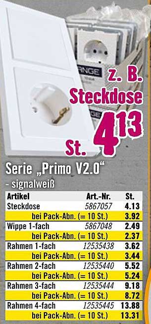 Steckdose Serie „Primo V2.0“ - signalweiß