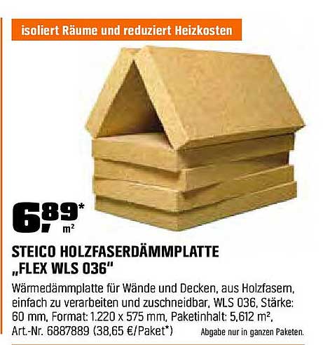 STEICO HOLZFASERDÄMMPLATTE „FLEX WLS 036“