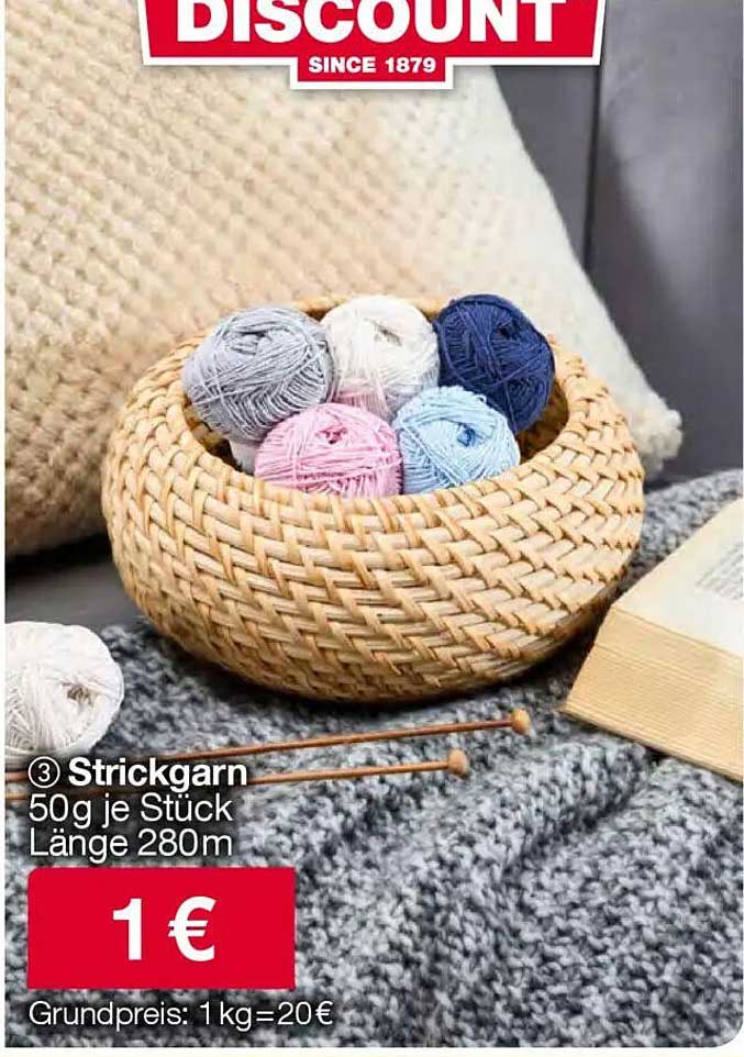 Strickgarn 50g je Stück – Länge 280m für nur 1 €