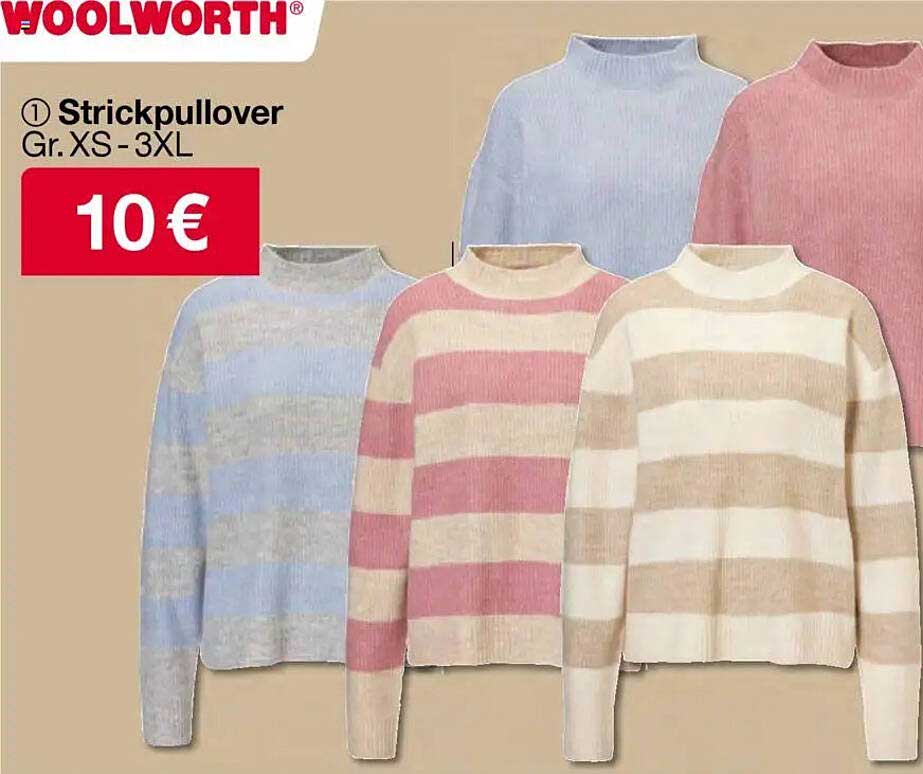 Strickpullover in verschiedenen Größen und Farben