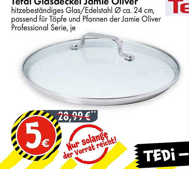 Tefal Glasdeckel Jamie Oliver Ø 24 cm