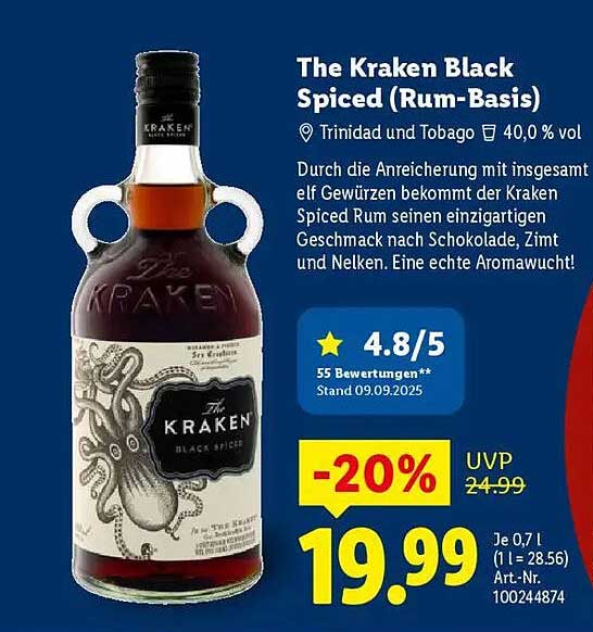 The Kraken Black Spiced (Rum-Basis)