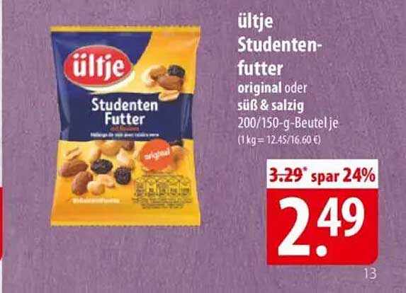 ültje Studentenfutter original oder süß & salzig 200/150-g-Beutel