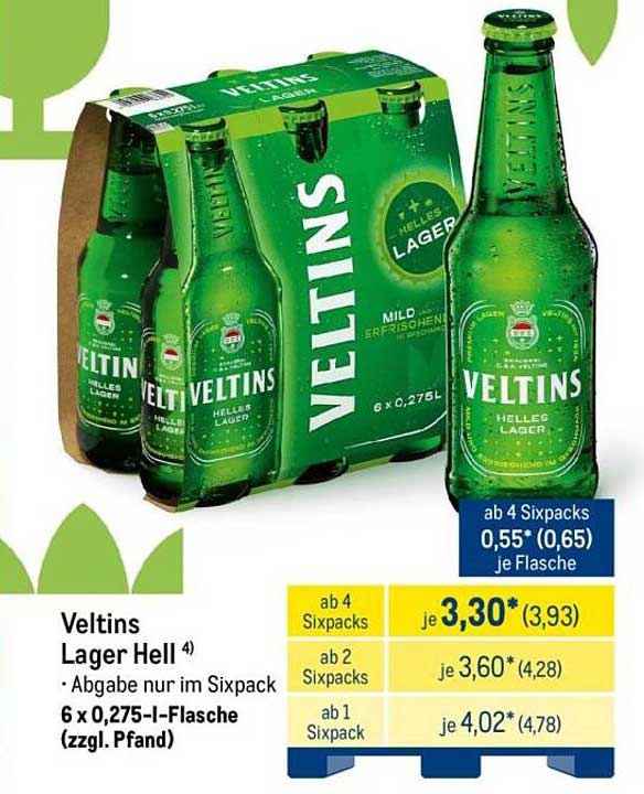 Veltins Lager Hell 6 x 0,275 l