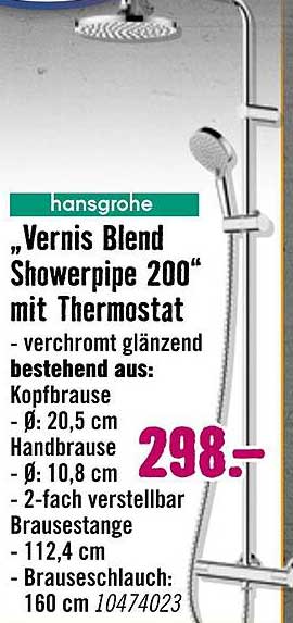 Vernis Blend Showerpipe 200 mit Thermostat