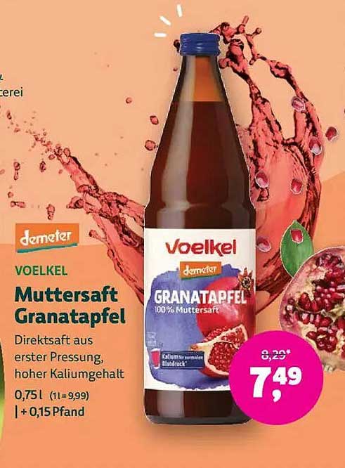 Voelkel Muttersaft Granatapfel 100 % direkt aus erster Pressung
