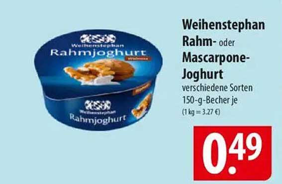 Weihenstephan Rahm- oder Mascarpone-Joghurt