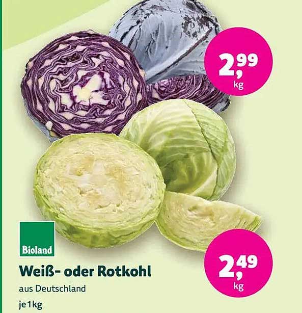 Weiße oder Rotkohl aus Deutschland