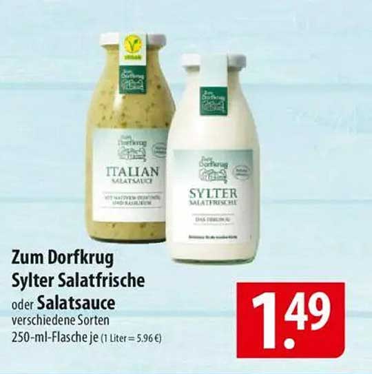 Zum Dorfkrug Sylter Salatfrische oder Salatsauce 250-ml-Flasche
