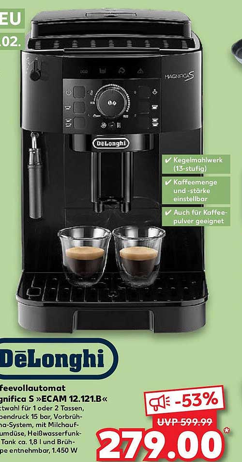 DeLonghi Kaffeevollautomat Magnifica S »ECAM 12.121.B«