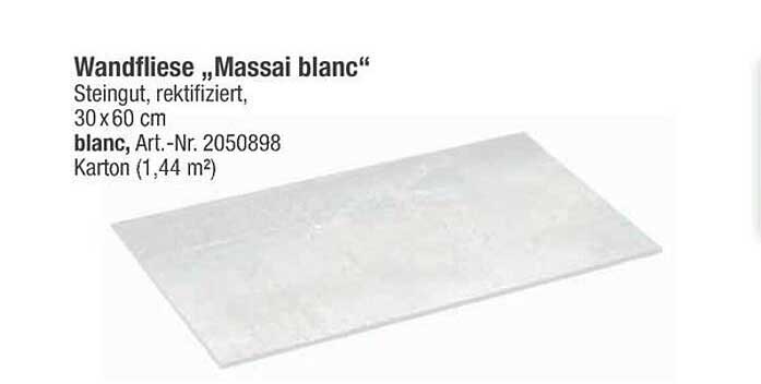 Wandfliese „Massai blanc“