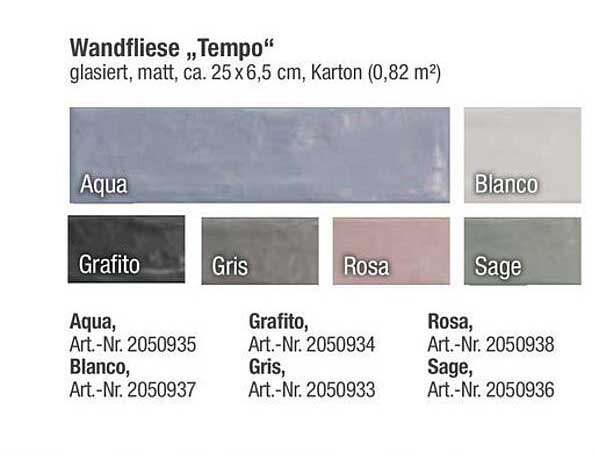 Wandfliese „Tempo“