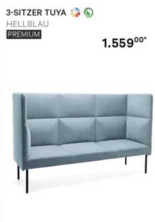 3-SITZER TUYA HELLBLAU PREMIUM